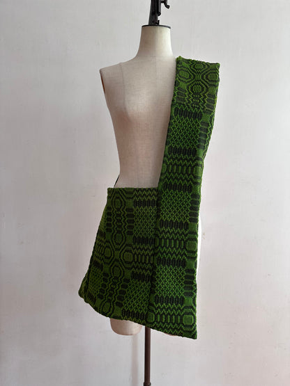 old coverlet monk bag / green
