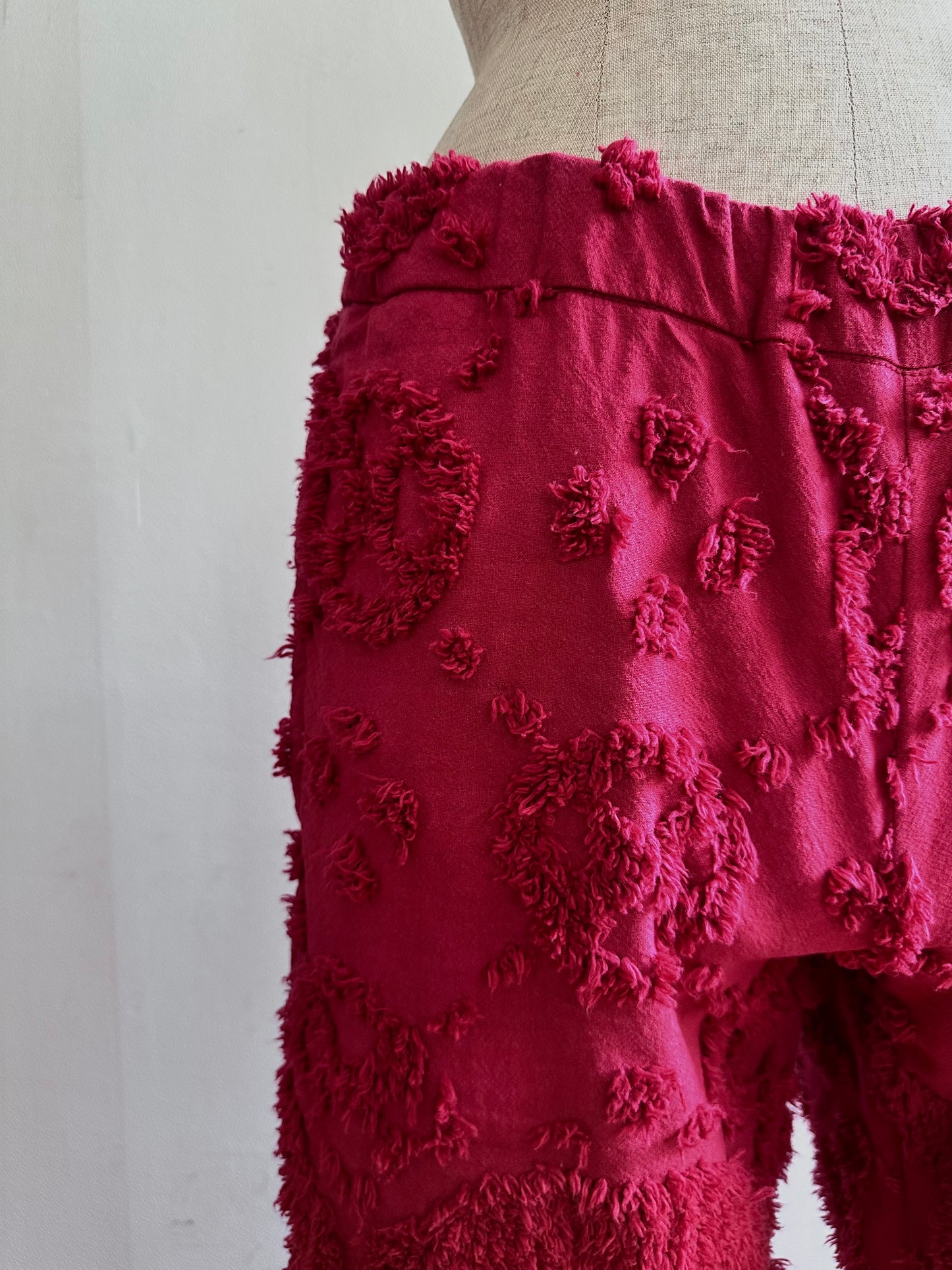 old chenille slim flare pants / ruby