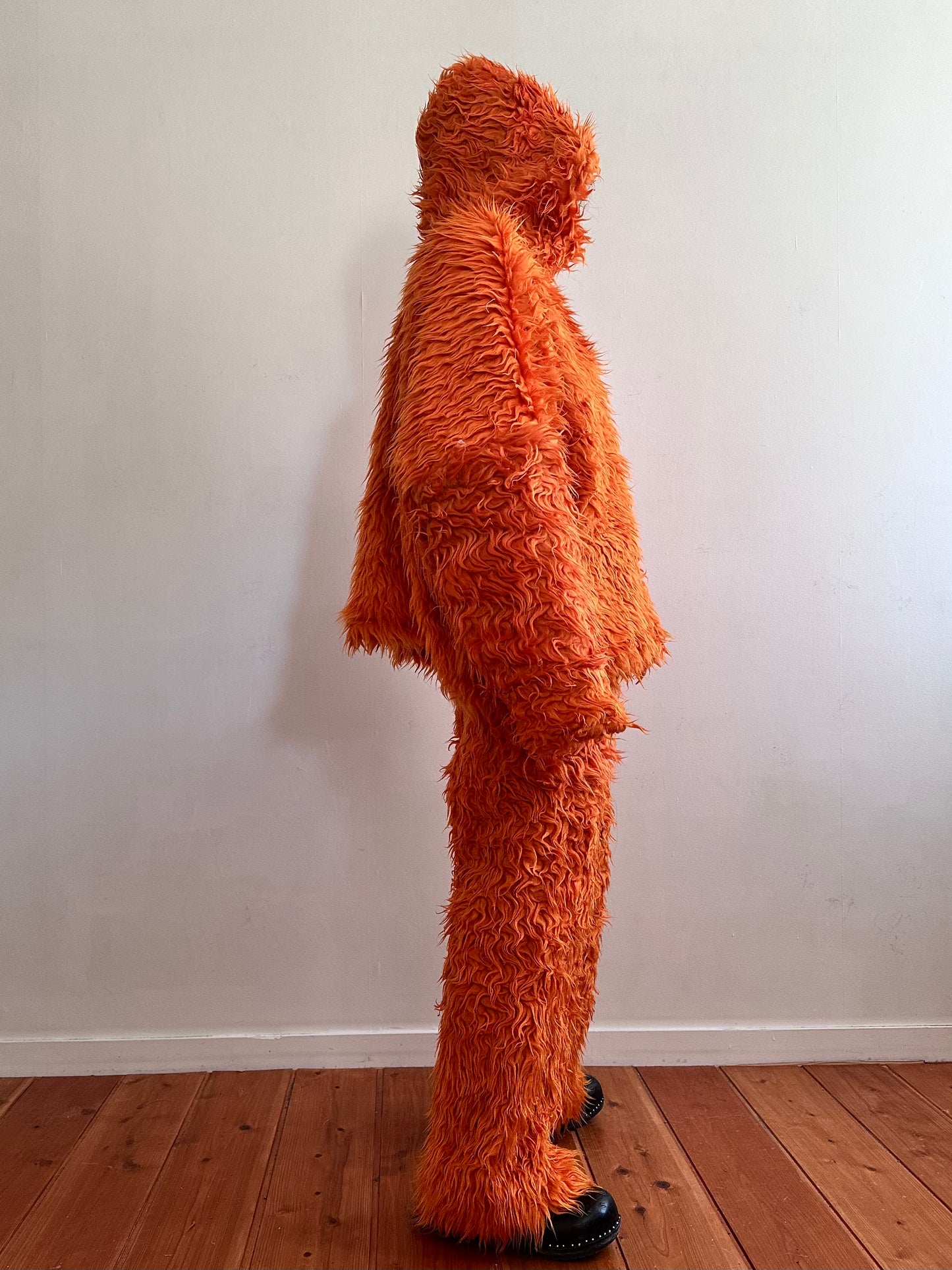 old fur parka / orange