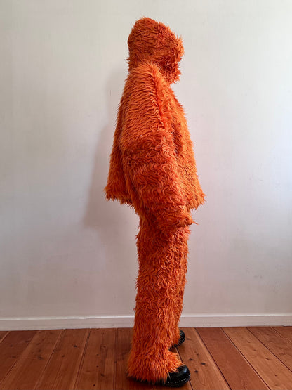 old fur parka / orange