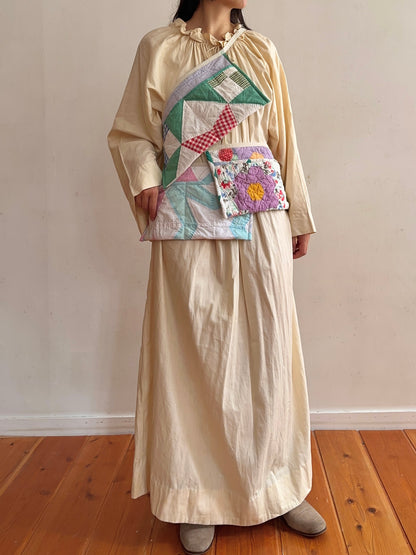 old quilt work apron
