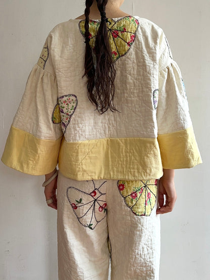 old quilt butterfly puff tops