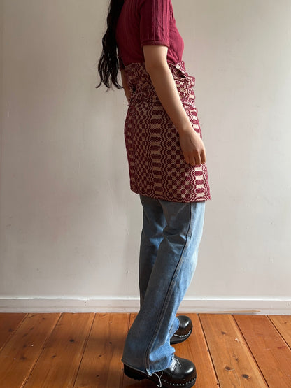 old coverlet wrap short skirt / bordeaux