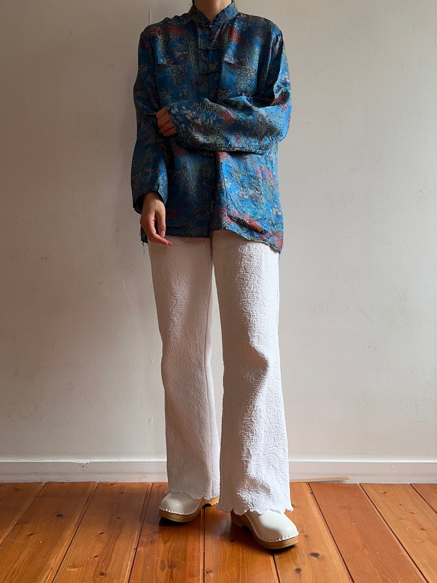 old fabric slim flare pants