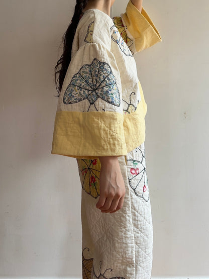 old quilt butterfly puff tops