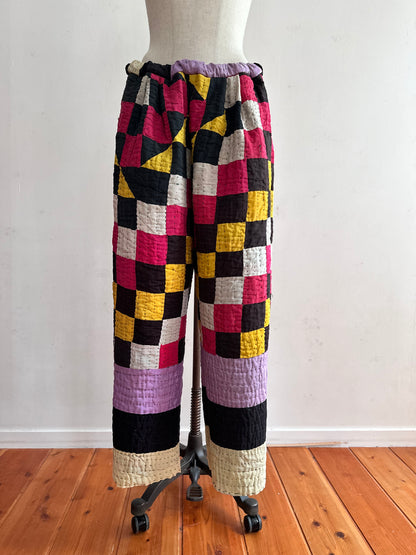 old quilt tuck wide pants