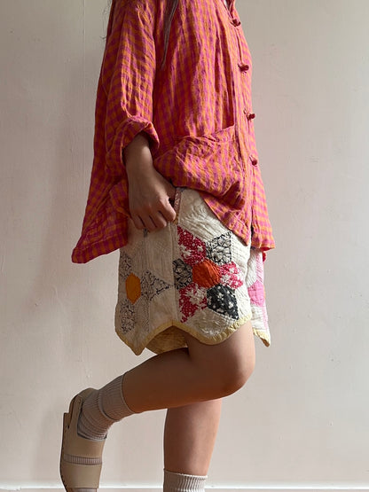 old quilt short pants