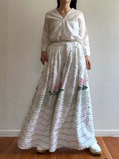 old chenille many tuck pants / muscat