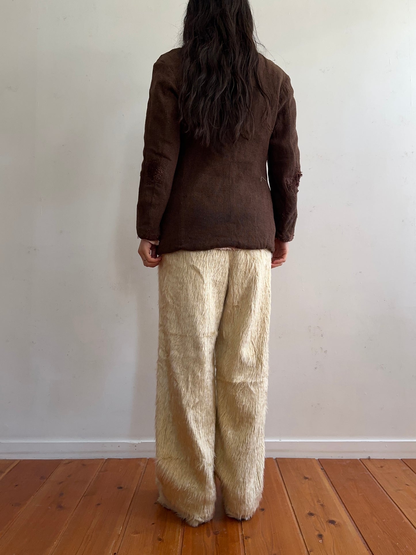 old fur pants /ivory