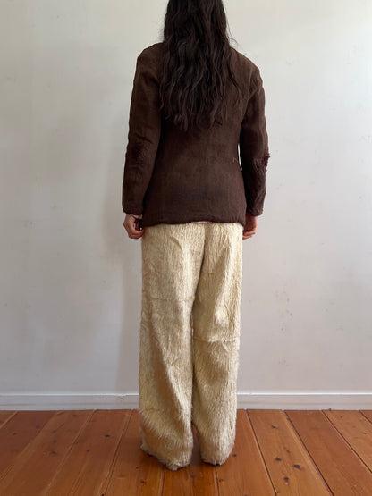 old fur pants /ivory