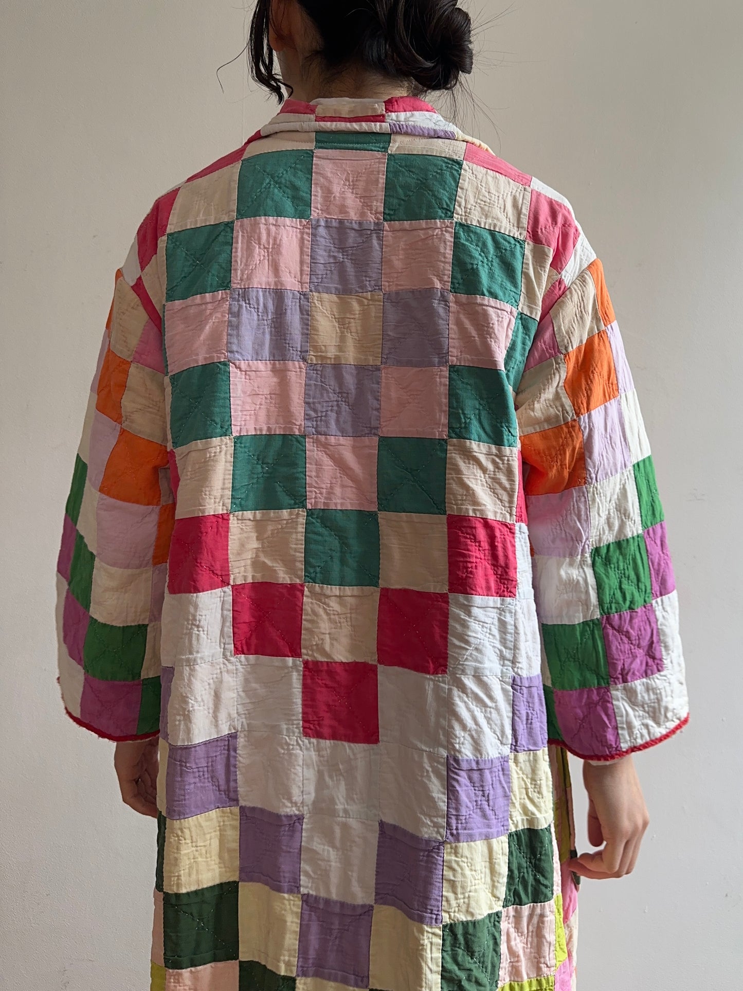 old quilt dress coat