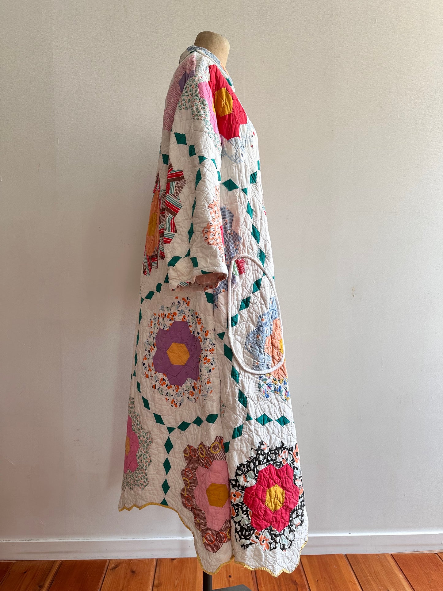 old quilt dress coat