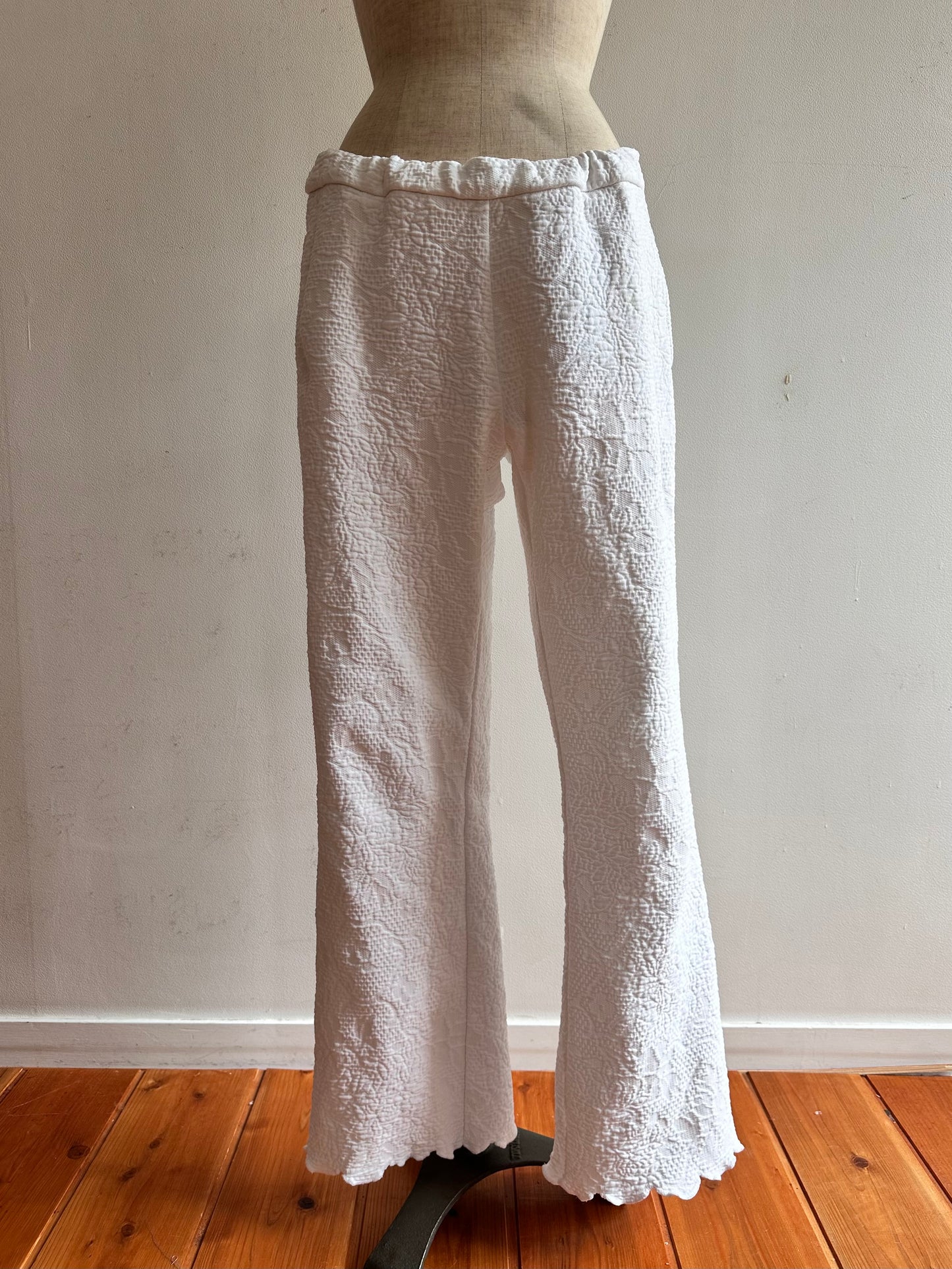 old fabric slim flare pants