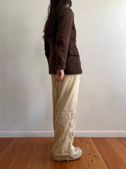 old fur pants /ivory