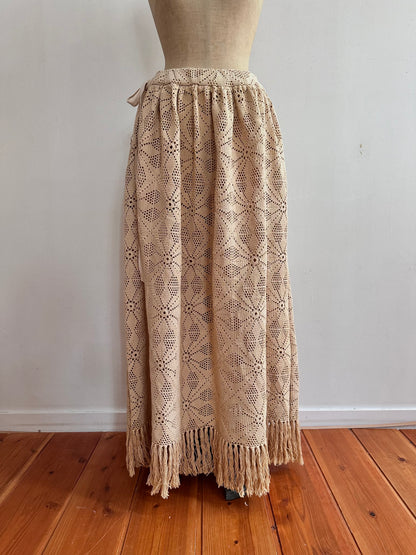 old lace gather skirt