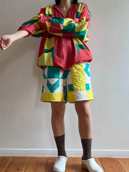 old quilt short pants