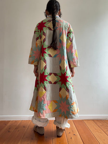 old quilt dress coat