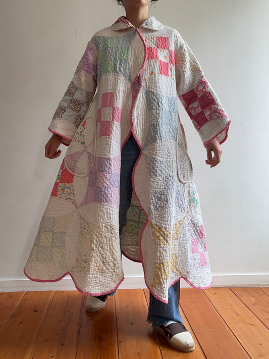 old quilt dress coat