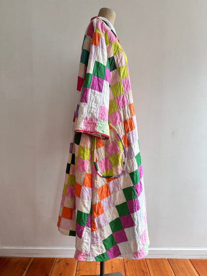 old quilt dress coat