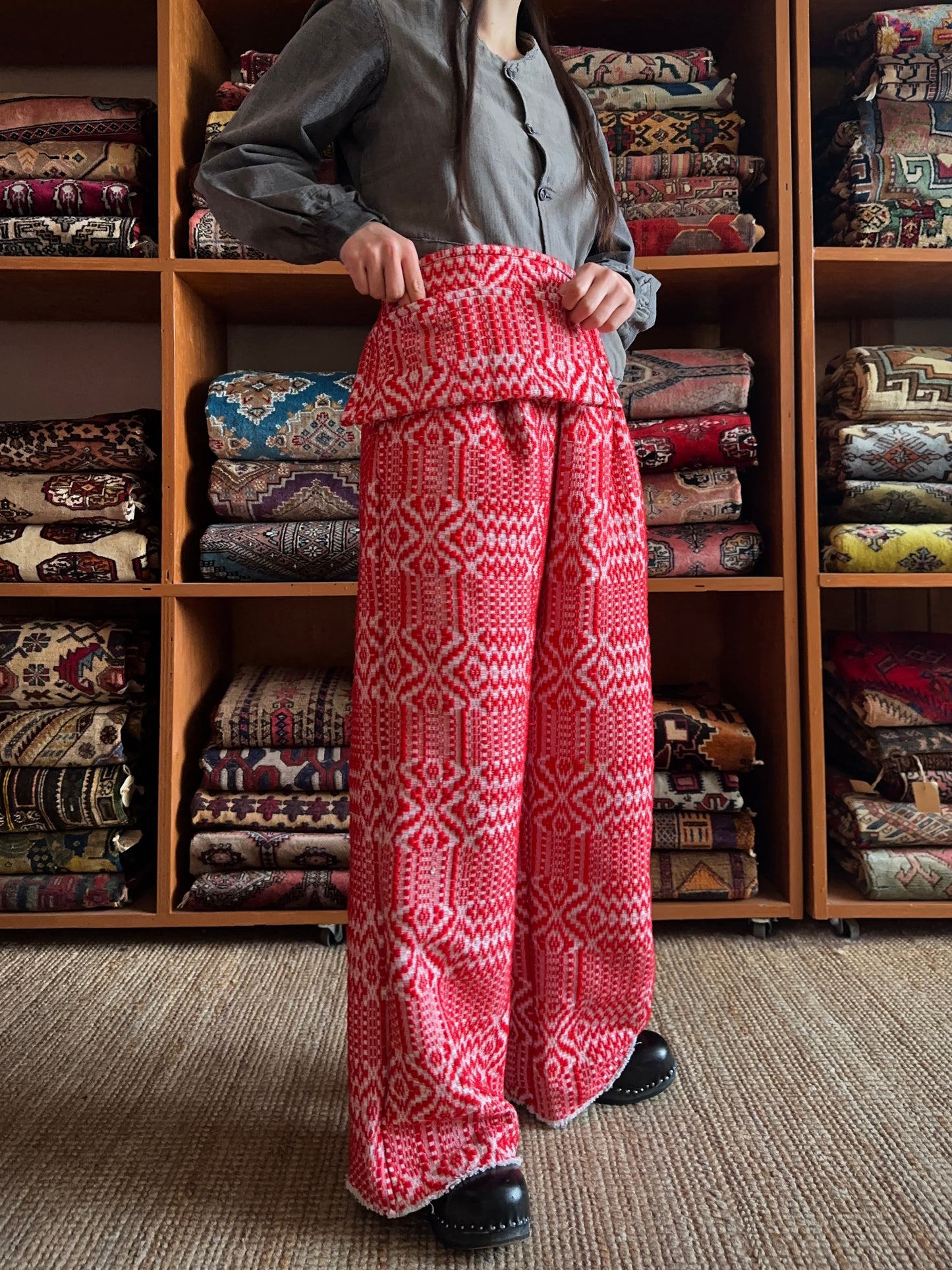 old coverlet tuck wide pants