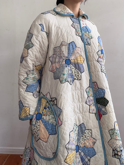 old quilt dress coat