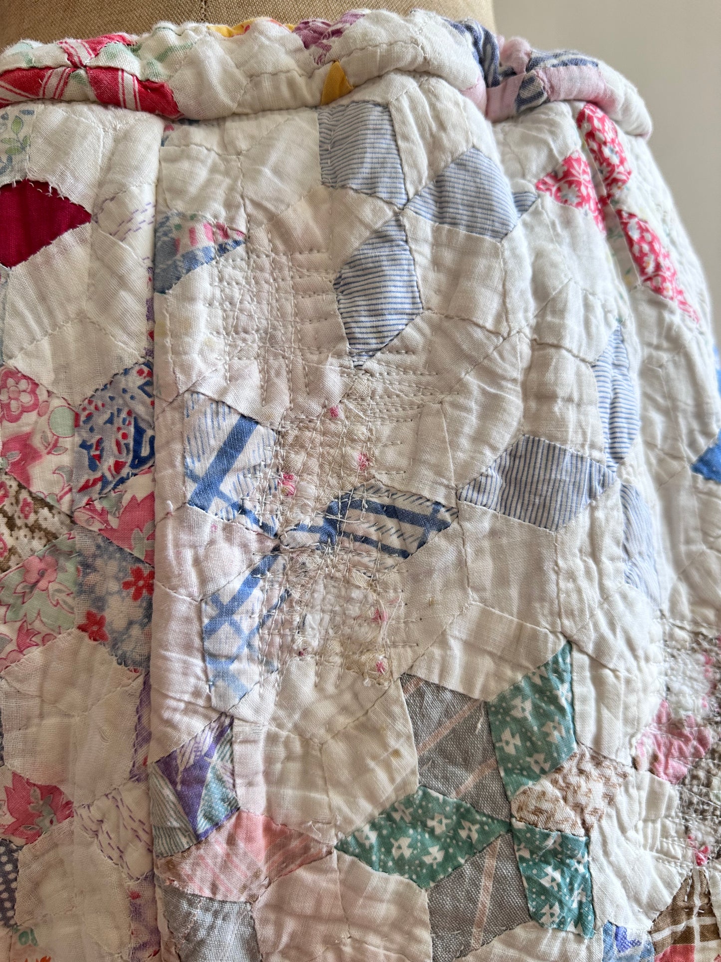 old quilt tuck wide pants
