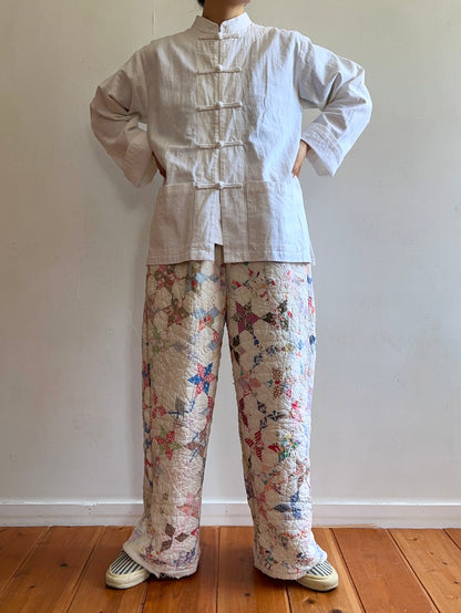 old quilt tuck wide pants