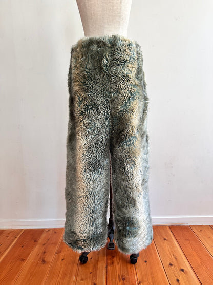 old fur pants / silver×grayish brown