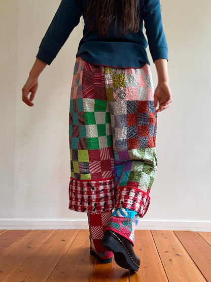 old quilt tuck wide pants