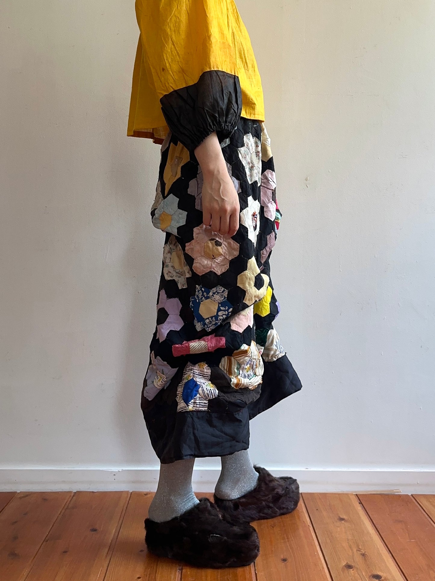 old quilt little change skirt