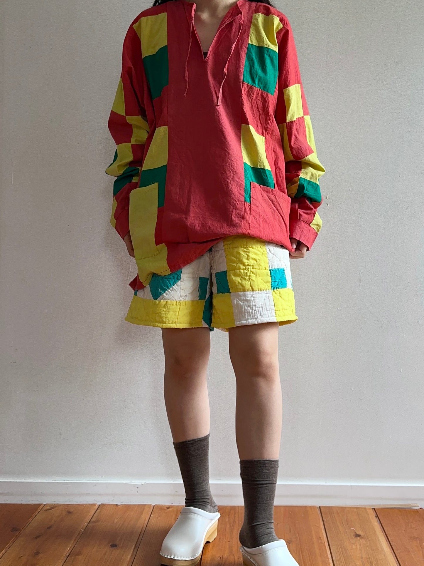 old quilt short pants