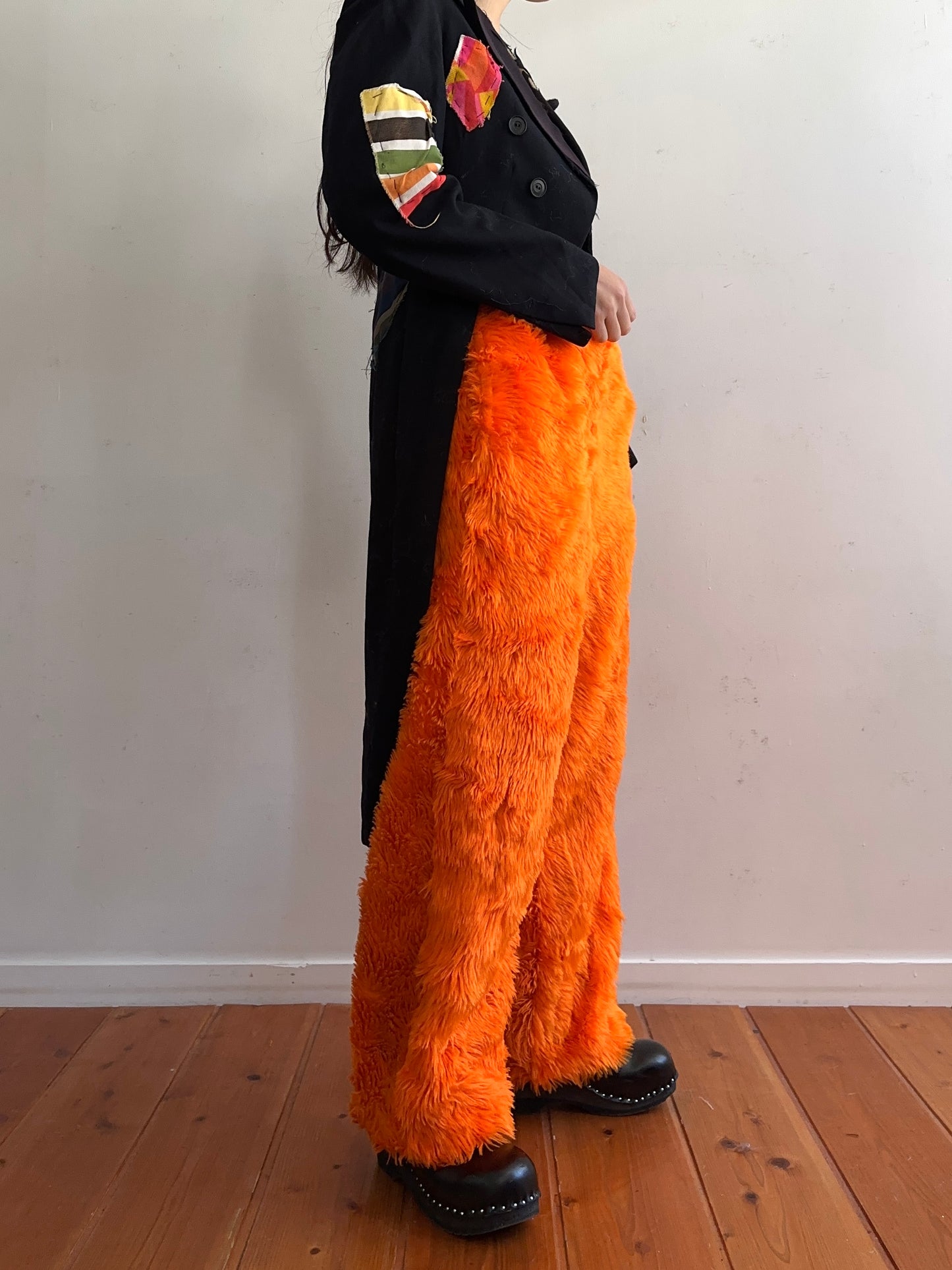 old fur pants /orange