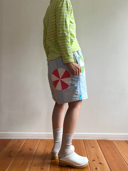 old quilt short pants