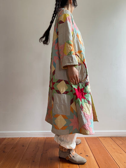 old quilt dress coat
