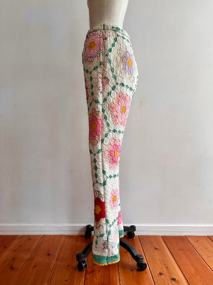 old quilt slim flare pants