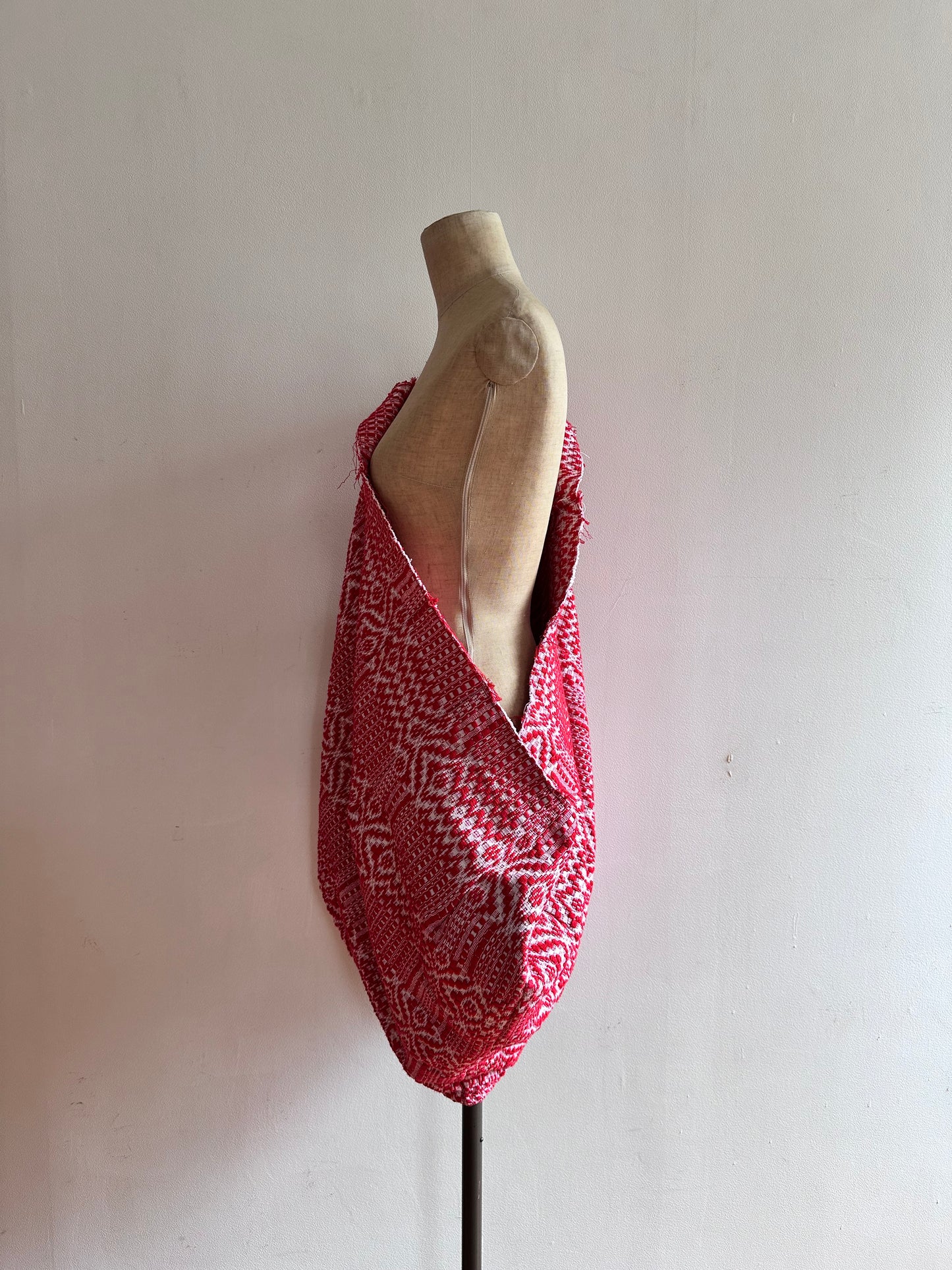 old coverlet wrap short skirt / red