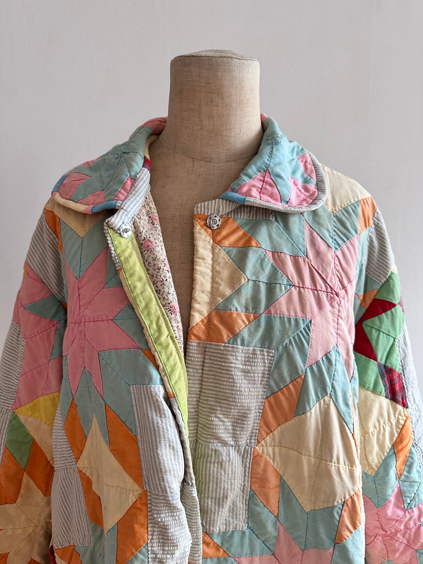 old quilt dress coat
