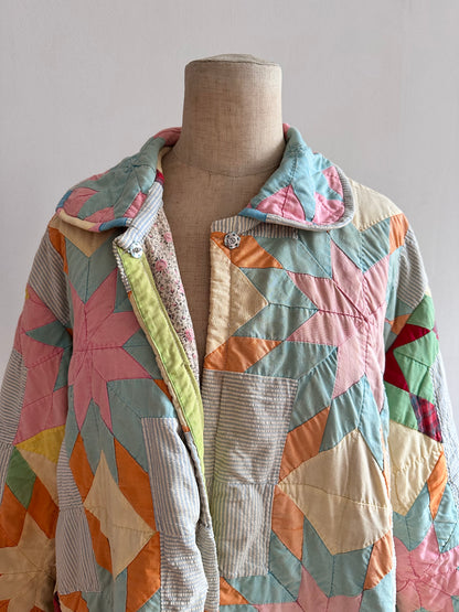 old quilt dress coat