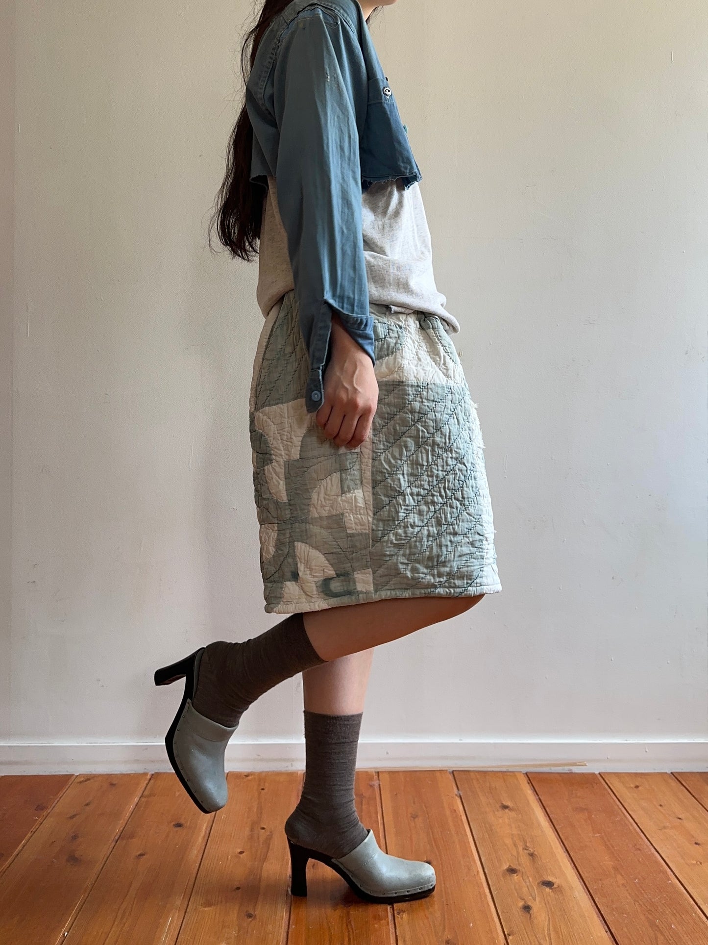 old quilt tuck short pants