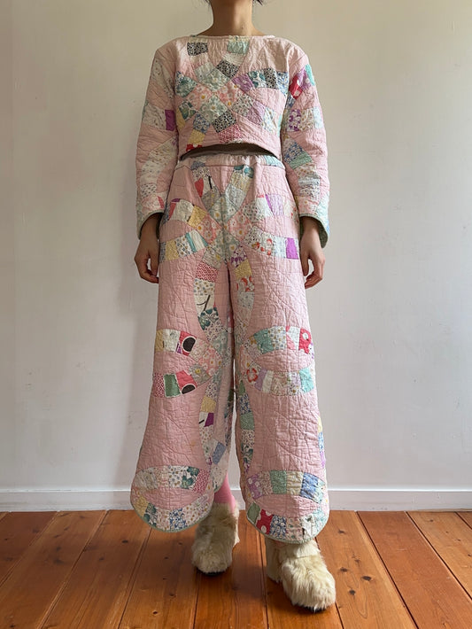 old quilt wide pants