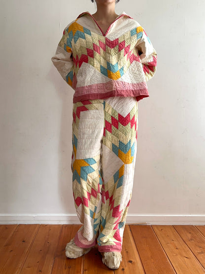 antique quilt pants