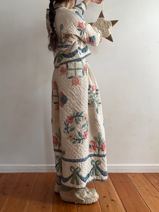 old quilt many tuck pants