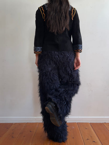 old fur pants / navy