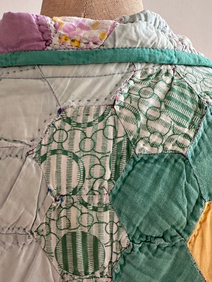 old quilt dress coat