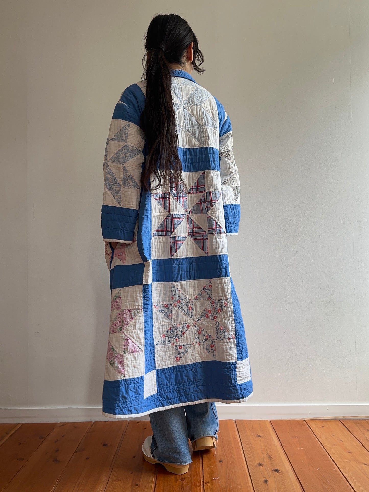 old quilt dress coat