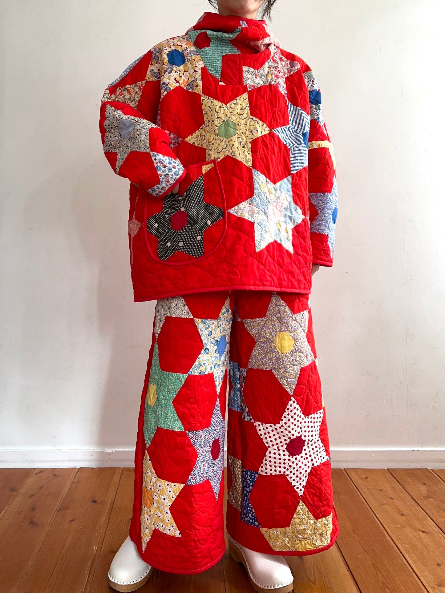 old quilt wide pants