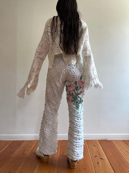 old chenille slim flare pants / muscat