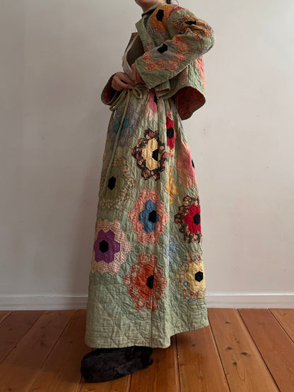 old quilt gather skirt