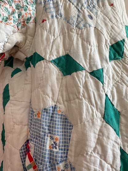 old quilt dress coat