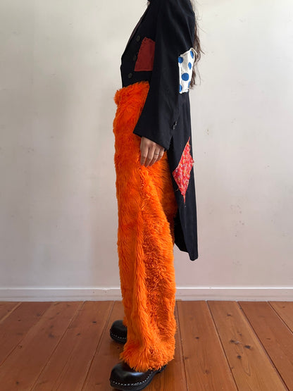 old fur pants /orange